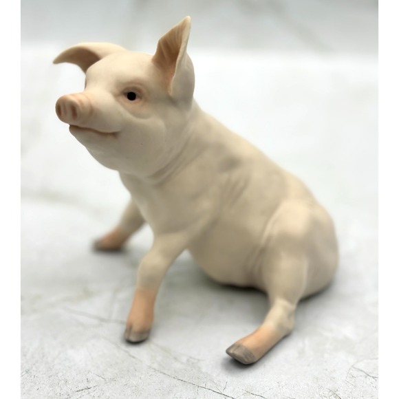 Cybis Porcelain Art Sculpture Sitting Pig Plato Figurine 1983‎ Signed EUC USA - Picture 2 of 16